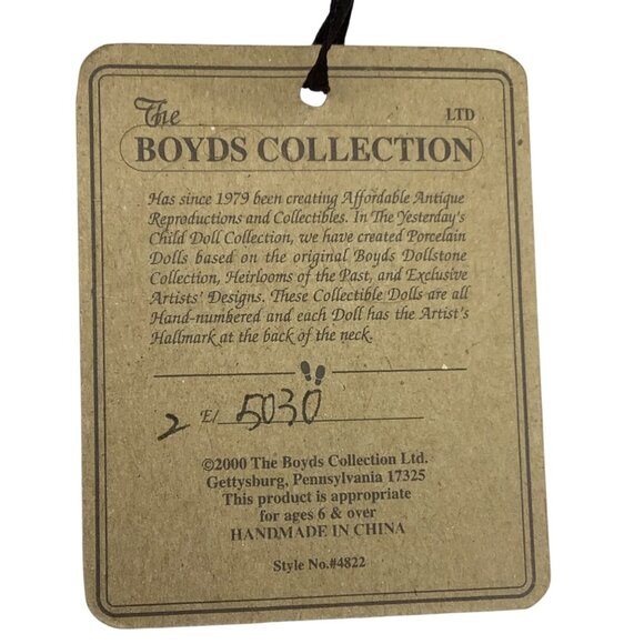 Vtg 2000 Yesterday's Child Andrea Boyds Collection Porcelain Doll 14” - Picture 5 of 7